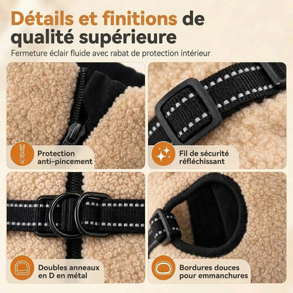 VaraLiving™ Manteau d'Hiver Chaud pour Chien | Bandes Réfléchissantes pour Chiens Petits & Moyens