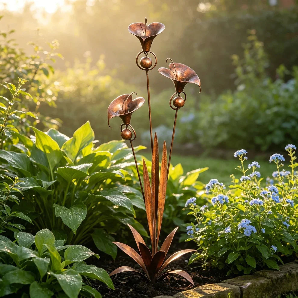 OmniLiving™ Carillon Éolien en Métal Fleur d'Arum | Décoration Jardin & Balcon