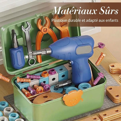 Ensemble d'outils et perceuse pour enfants OmniLiving™ (kit de construction créatif avec mallette)