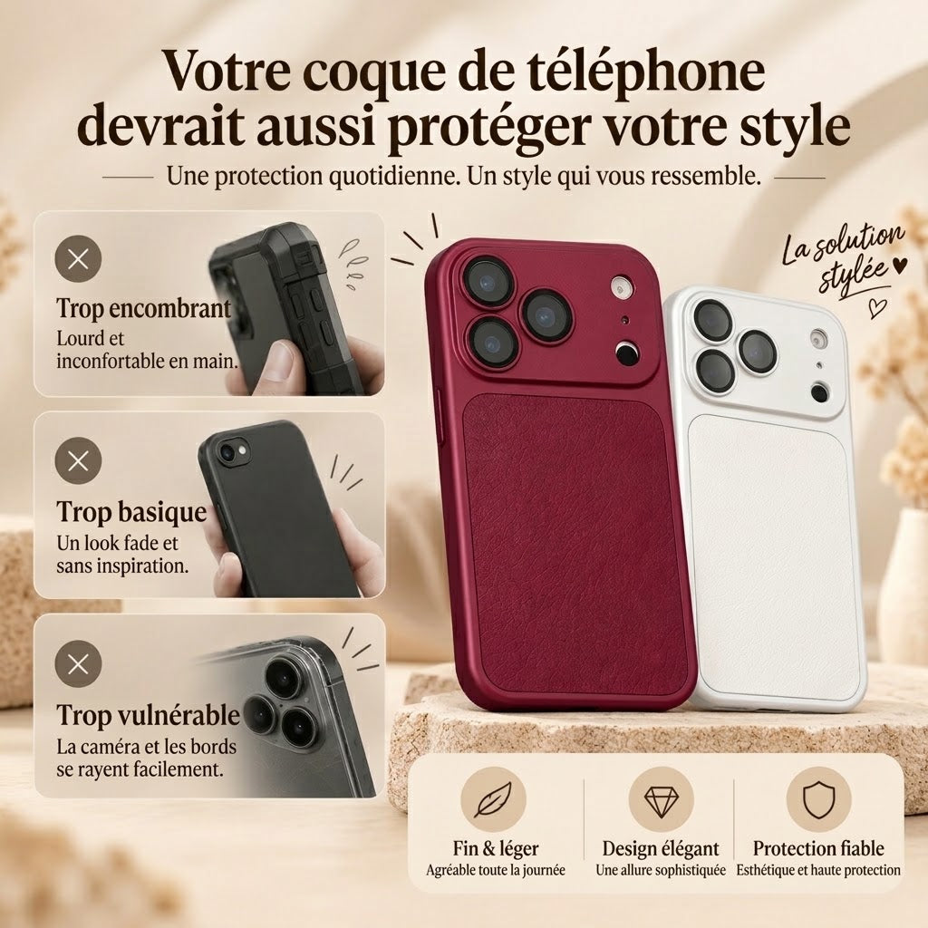 VaraLiving™ Coque de Protection en Cuir de Luxe pour iPhone
