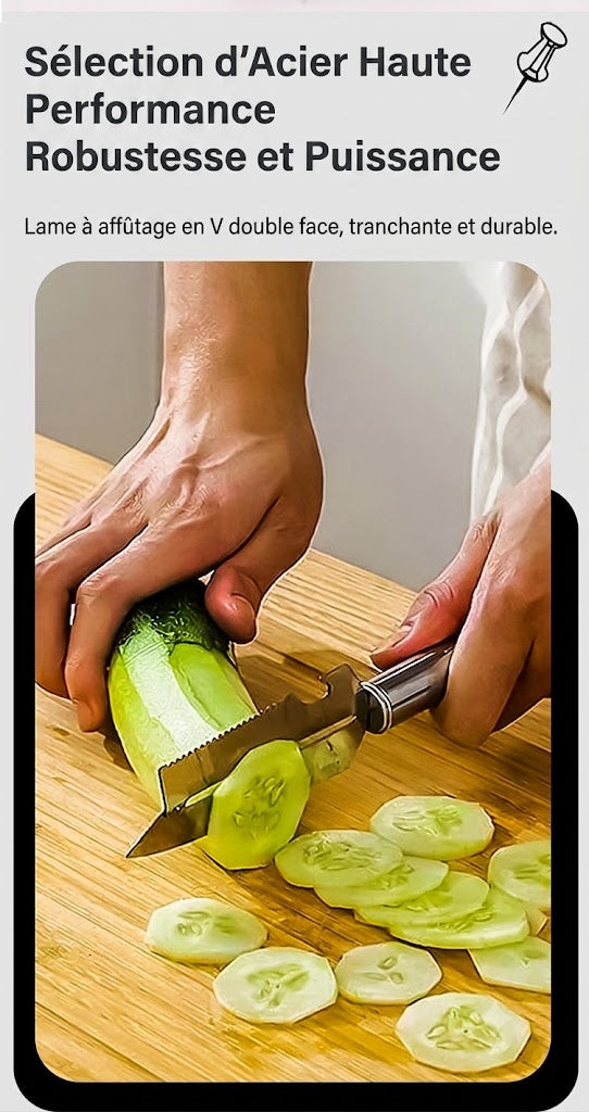 Éplucheur multifonction en acier inoxydable pour cuisine