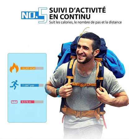 Bracelet connecté à capteur intelligent ApexFit™ | Bracelet de sport intelligent pour course à pied et entraînement