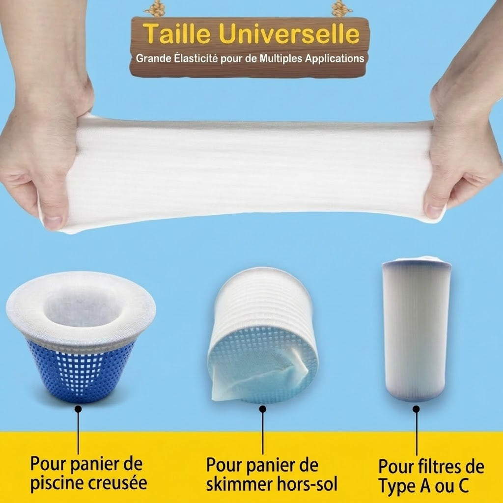 Chaussettes de Filtre Réutilisables pour Skimmer de Piscine