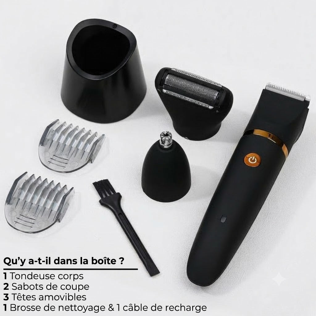 Tondeuse Corps Électrique 3-en-1 – Rasage Doux & Efficace