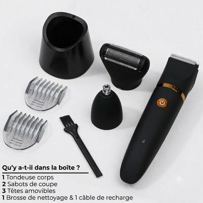 Tondeuse Corps Électrique 3-en-1 – Rasage Doux & Efficace