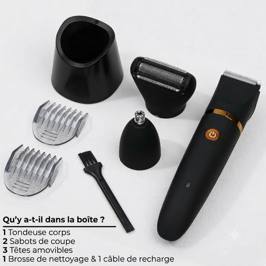 Tondeuse Corps Électrique 3-en-1 – Rasage Doux & Efficace