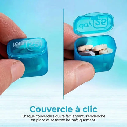 Pilulier mensuel 31 jours VigorCare™ - Boîte à médicaments mensuelle avec compartiments amovibles