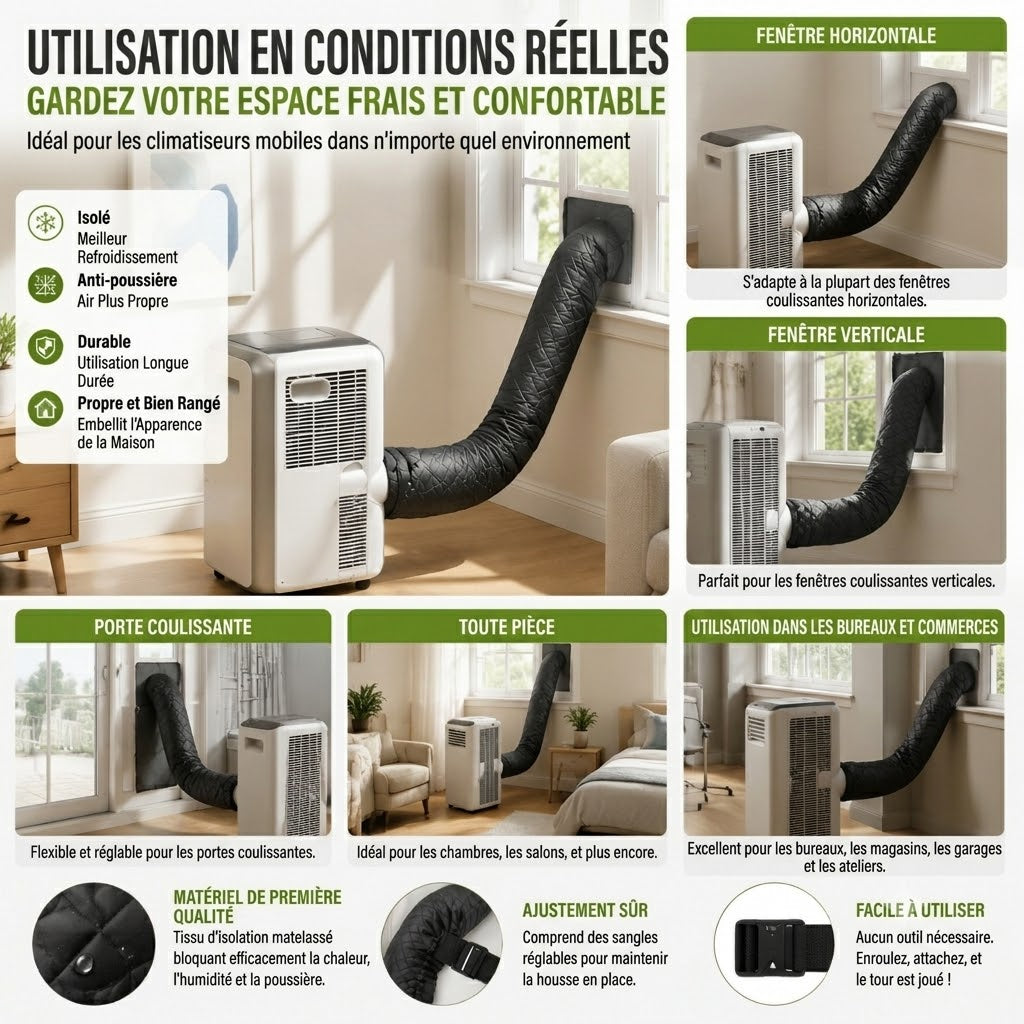 Housse Isolante à Scratch pour Tuyau de Climatisation – Réutilisable & Esthétique