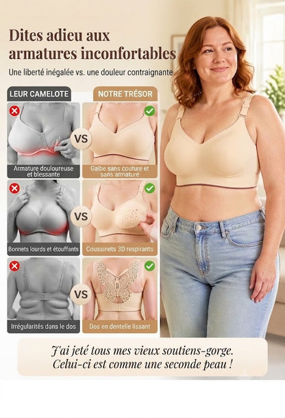 Soutien-Gorge Sans Armature avec Broderie Papillon – 1 ACHETÉ = 1 OFFERT (Pack de 2)
