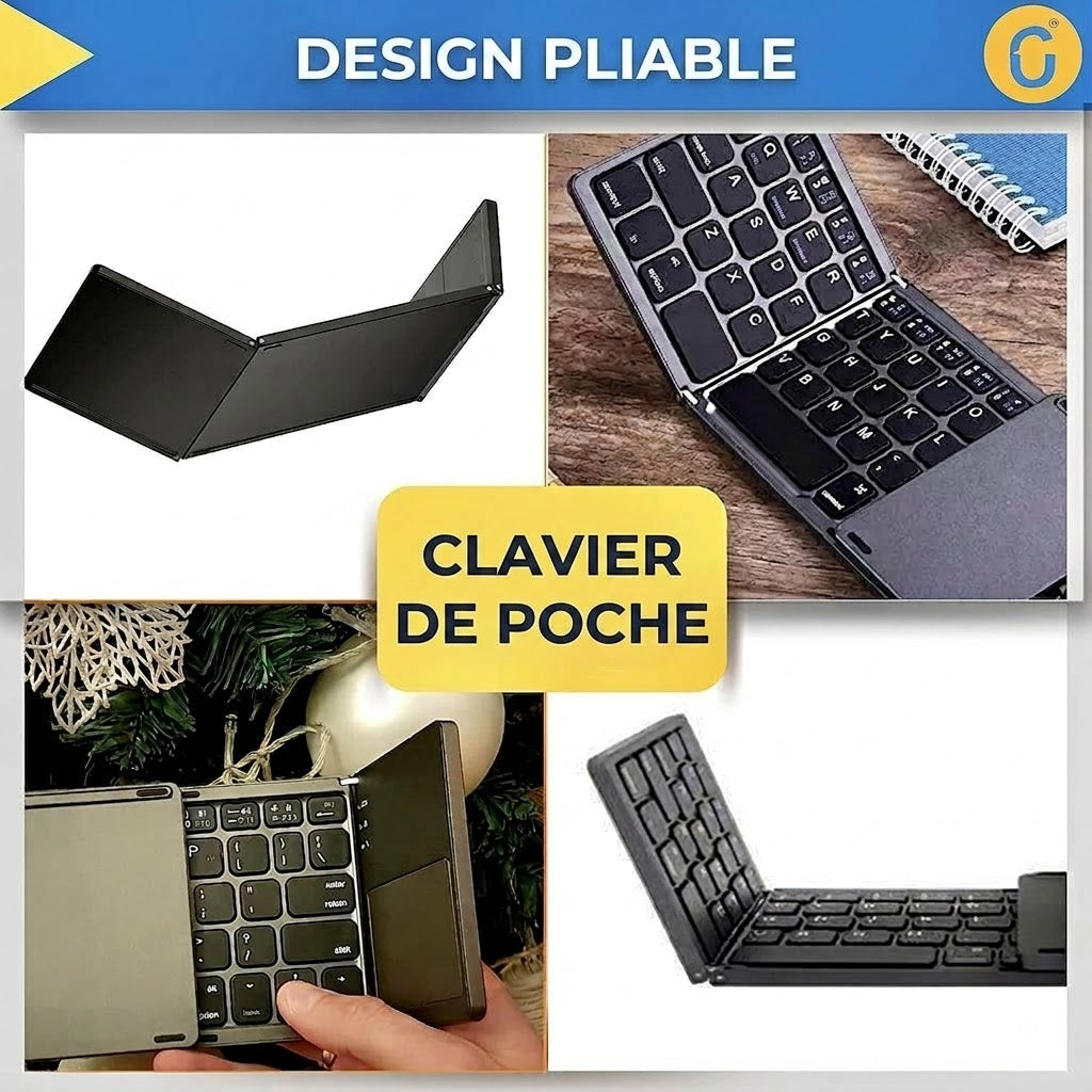 SilkEase™ Clavier Bluetooth Sans Fil Pliable | Mini Clavier Universel & Portable
