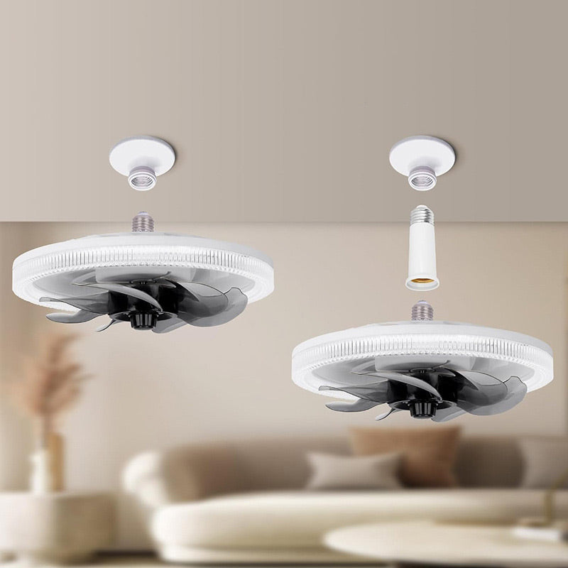 Ventilateur de Plafond Lampe 2-en-1 avec Télécommande