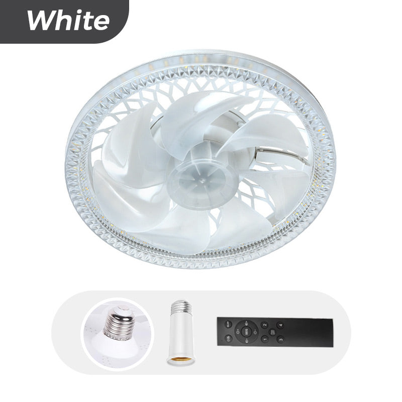 Ventilateur de Plafond Lampe 2-en-1 avec Télécommande