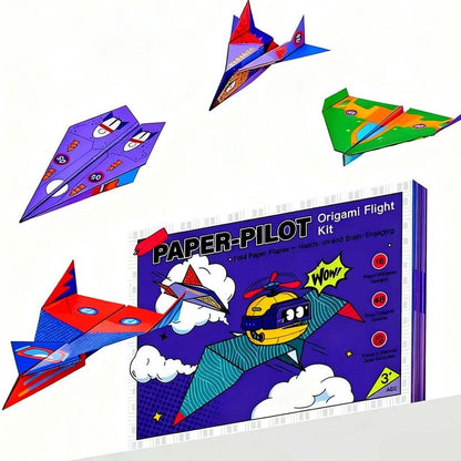VaraLiving™ Kit DIY Avions en Papier (16 Pièces) | Avions en Origami Colorés Multi-Motifs pour Enfants