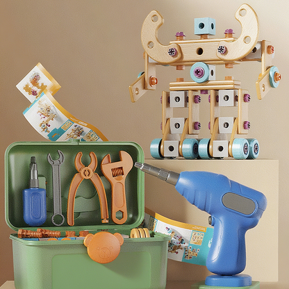 Ensemble d'outils et perceuse pour enfants OmniLiving™ (kit de construction créatif avec mallette)