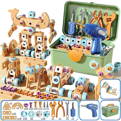 Ensemble d'outils et perceuse pour enfants OmniLiving™ (kit de construction créatif avec mallette)