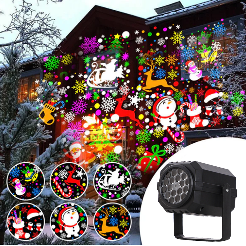 VaraLiving™ Projecteur LED de Noël Rotatif | 8 Motifs & Éclairage Extérieur Imperméable