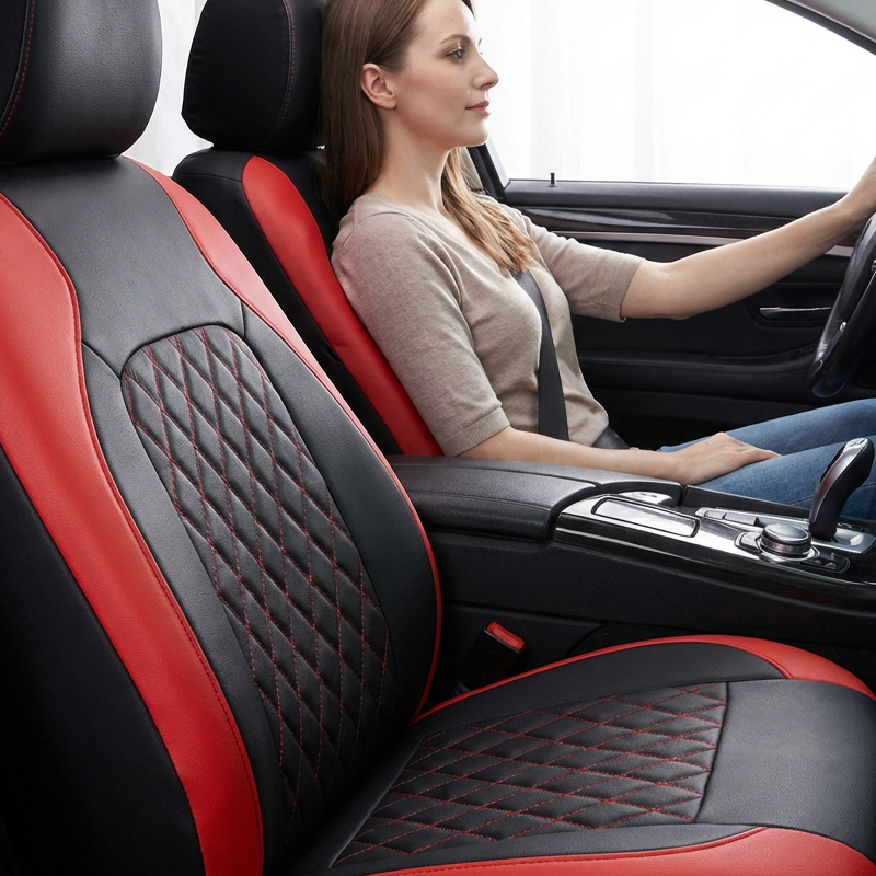 Housse de siège auto universelle 9 pièces en similicuir SilkEase™