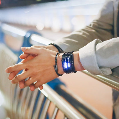 Montre LED Binaire – Acier Inoxydable (Style Futuriste)