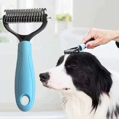Brosse de Toilettage Double Face – Démêlage Doux & Anti-Perte de Poils (Chiens & Chats)