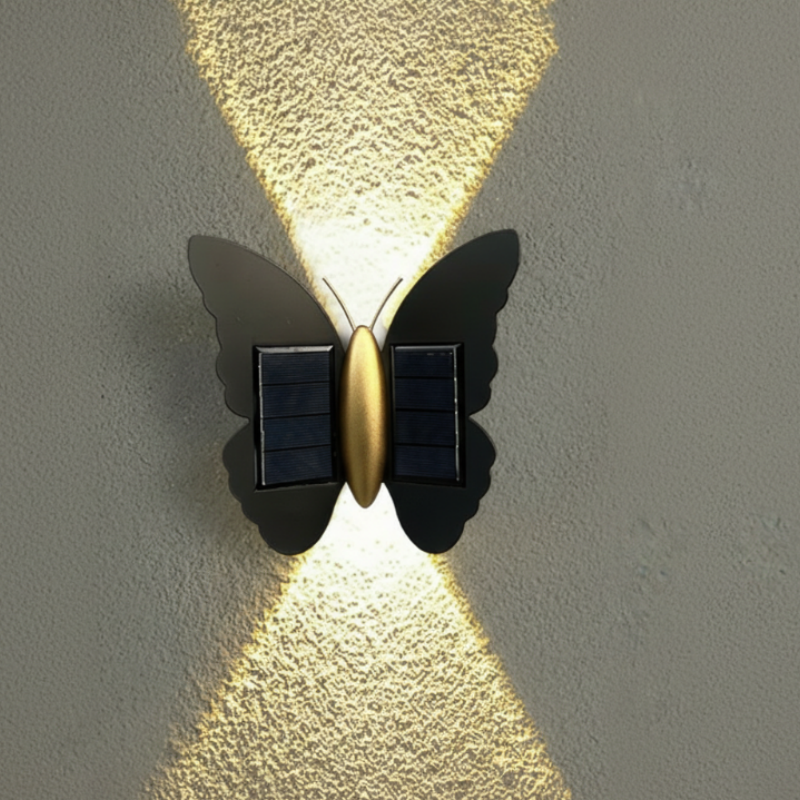 Applique Solaire Design "Haut & Bas" – Motifs Papillon & Chauve-souris (Étanche IP65)