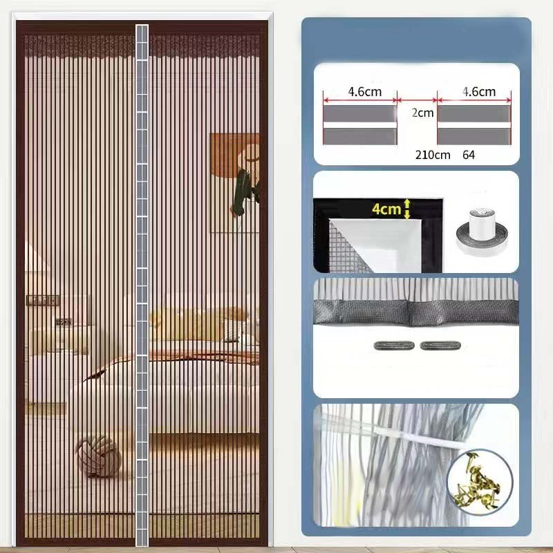 Moustiquaire Magnétique Renforcée pour Porte – Fixation Sans Perçage & Fermeture Automatique