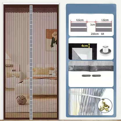 Moustiquaire Magnétique Renforcée pour Porte – Fixation Sans Perçage & Fermeture Automatique