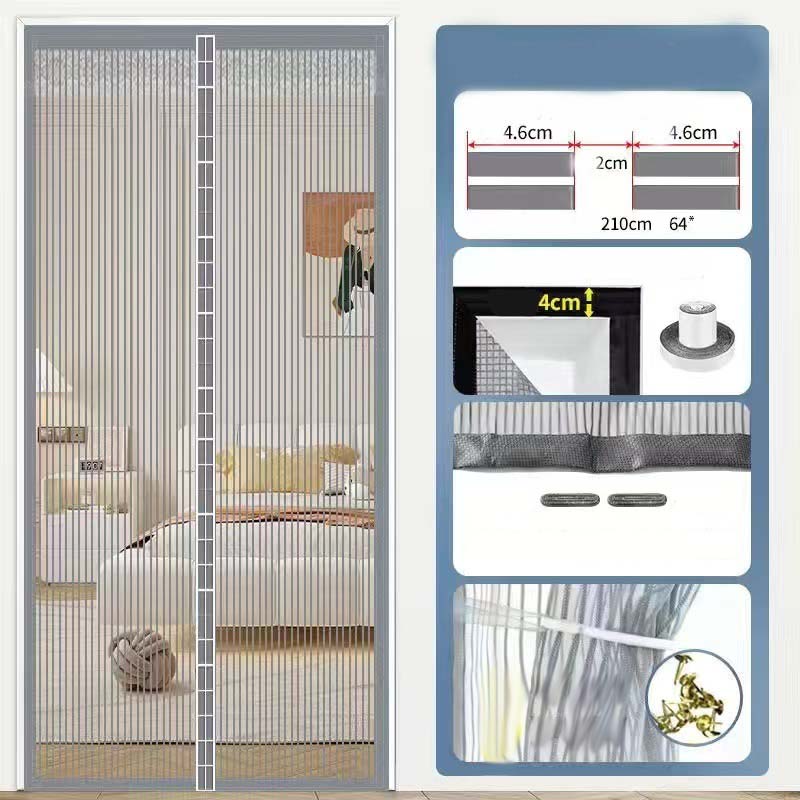 Moustiquaire Magnétique Renforcée pour Porte – Fixation Sans Perçage & Fermeture Automatique