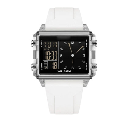 SilkEase™ Montre Digitale Transparente | Étanche 50M & Double Affichage Lumineux
