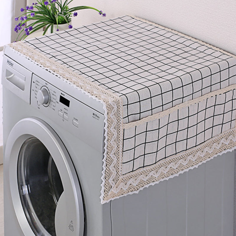 Dernier Jour de Promo ! 💖✨ Housse Anti-Poussière en Lin pour Réfrigérateur (avec Poches de Rangement)