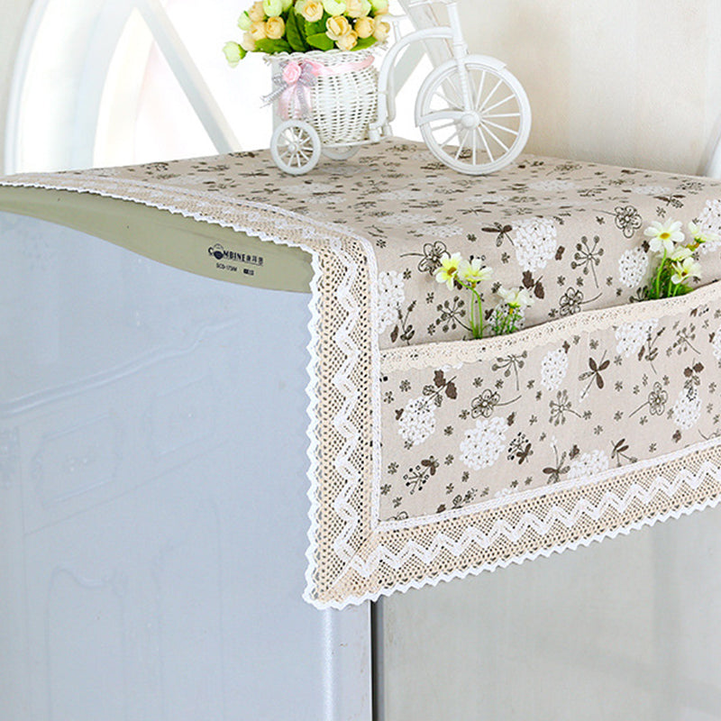 Dernier Jour de Promo ! 💖✨ Housse Anti-Poussière en Lin pour Réfrigérateur (avec Poches de Rangement)