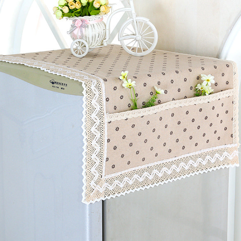 Dernier Jour de Promo ! 💖✨ Housse Anti-Poussière en Lin pour Réfrigérateur (avec Poches de Rangement)