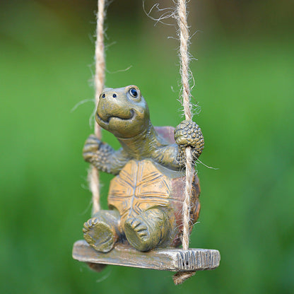 Nouveauté ! Offre Limitée : -50 % ⏰ Décoration Féerique Tortue sur Balançoire
