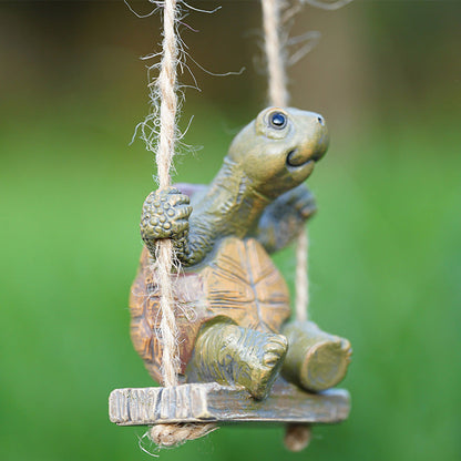 Nouveauté ! Offre Limitée : -50 % ⏰ Décoration Féerique Tortue sur Balançoire