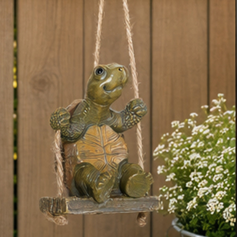 Nouveauté ! Offre Limitée : -50 % ⏰ Décoration Féerique Tortue sur Balançoire