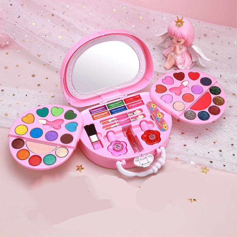 Coffret de maquillage lavable pour enfants et sac à main rose PureVal™ (doux pour la peau)