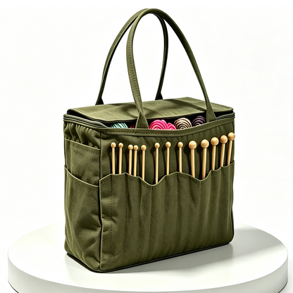 OmniLiving™ Sac de Rangement pour Tricot & Fils en Toile Canvas