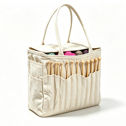 OmniLiving™ Sac de Rangement pour Tricot & Fils en Toile Canvas