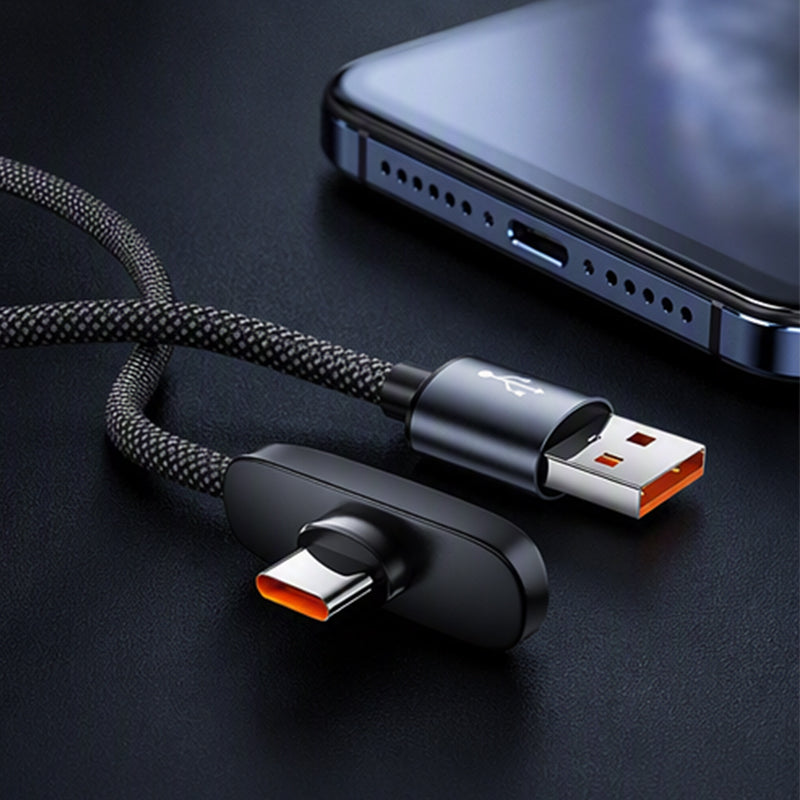 Câble de charge rapide Type-C 90° 100 W NovaPulse™ (nylon tressé / gaming)
