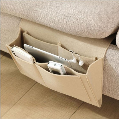 VaraLiving™ Organisateur de Lit Suspendu en Feutre | Poche de Chevet Pratique pour Téléphone, Livres & Télécommande