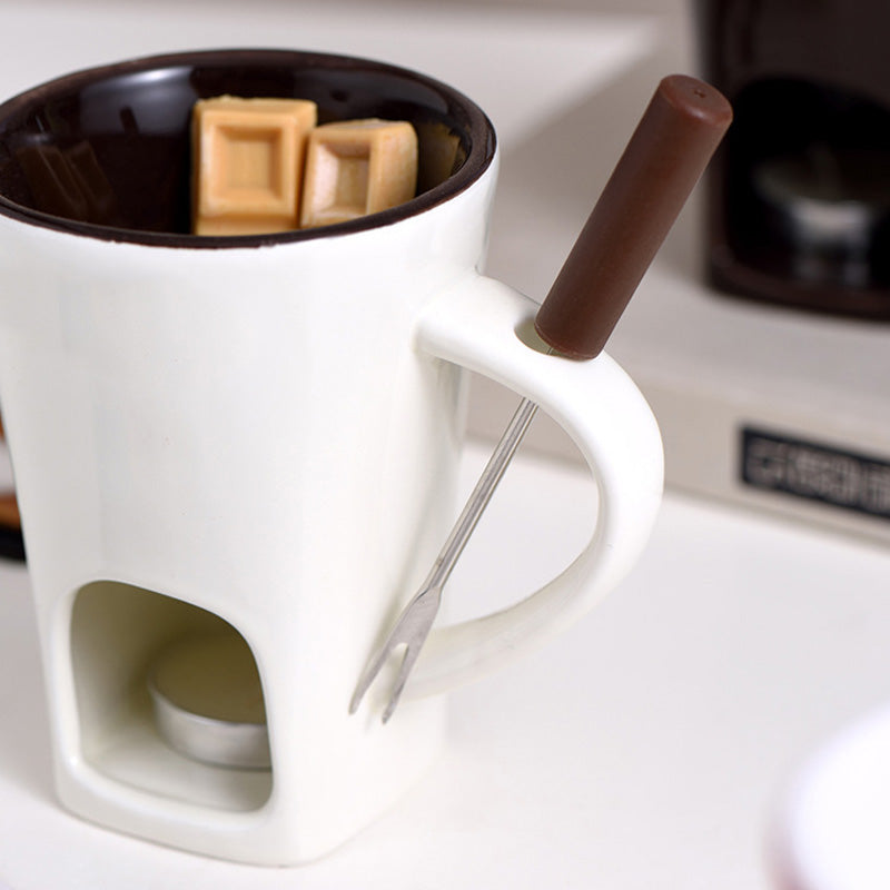 VaraLiving™ Mug Fondue au Chocolat Céramique (avec Fourchette)