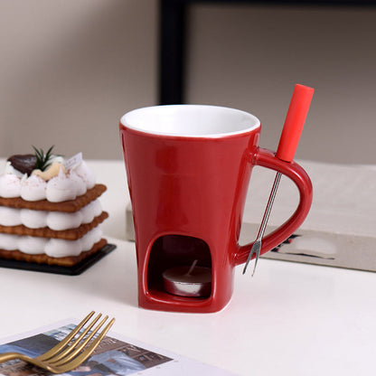 VaraLiving™ Mug Fondue au Chocolat Céramique (avec Fourchette)