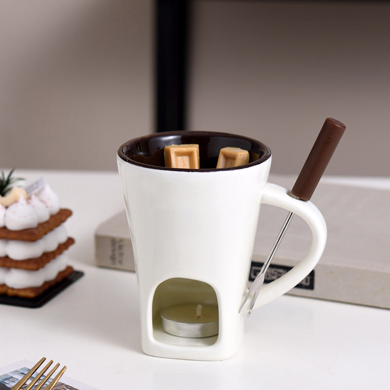 VaraLiving™ Mug Fondue au Chocolat Céramique (avec Fourchette)