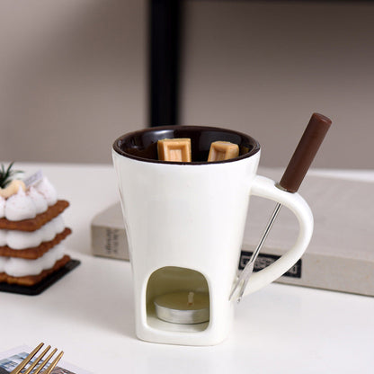 VaraLiving™ Mug Fondue au Chocolat Céramique (avec Fourchette)