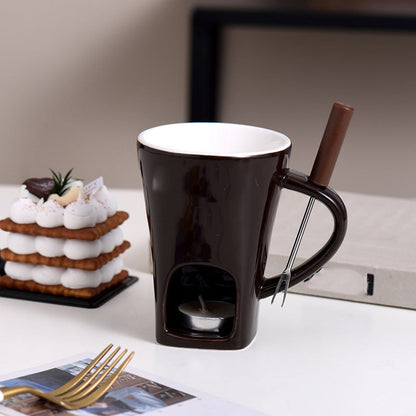 VaraLiving™ Mug Fondue au Chocolat Céramique (avec Fourchette)