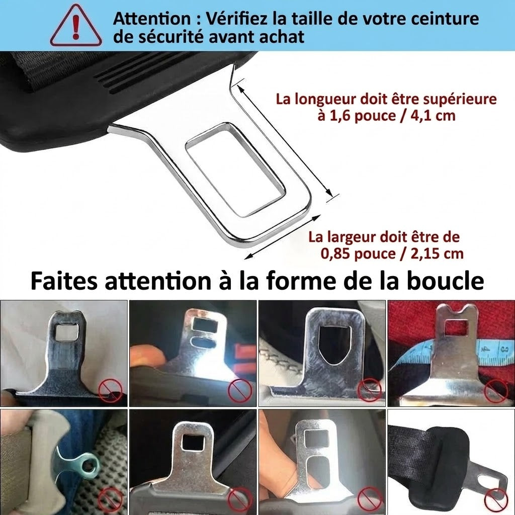 Rallonge de ceinture de sécurité universelle NovaPulse™ (clip premium)