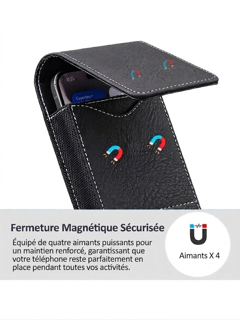 LuxeModa™ Étui de Ceinture en Cuir pour Smartphone
