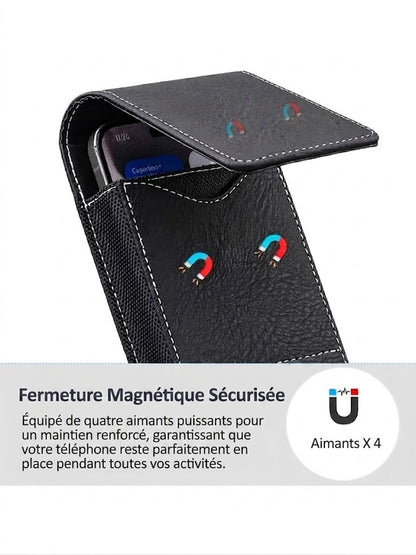 LuxeModa™ Étui de Ceinture en Cuir pour Smartphone