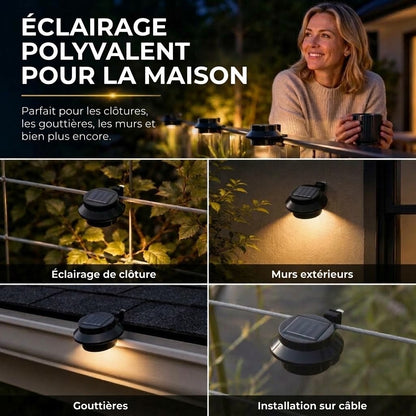 Lampe LED solaire étanche pour avant-toit et mur OmniLiving™ | IP65 et énergie solaire