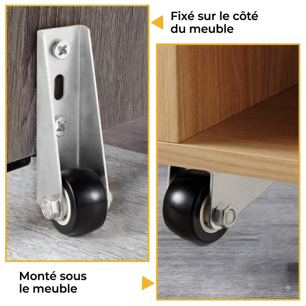 SilkEase™ Roulettes de Porte Coulissante & Meuble (Lot de 2) | Ultra-Silencieuses & Fluides