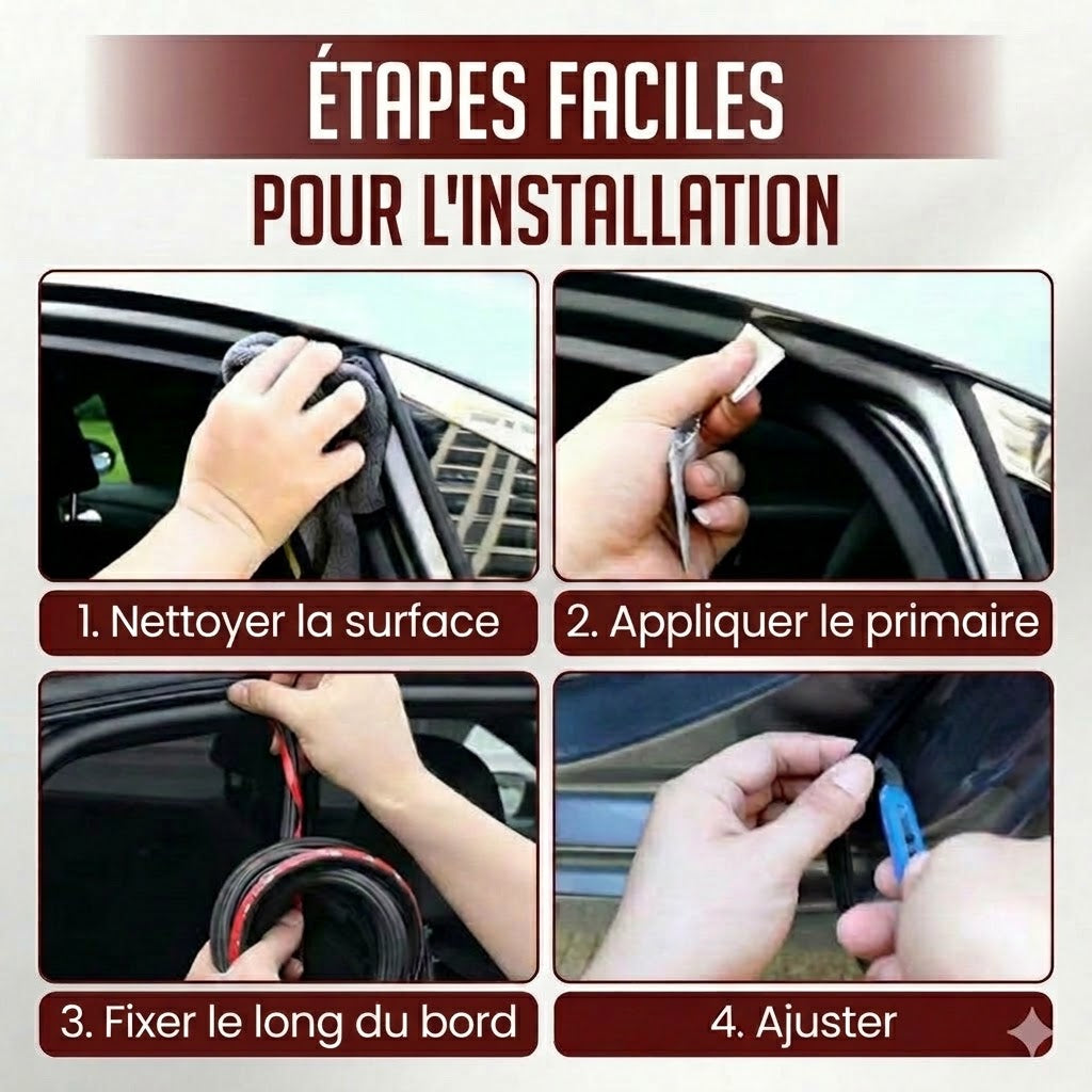 Bande d'étanchéité universelle pour voiture NovaPulse™ (caoutchouc EPDM auto-adhésif)